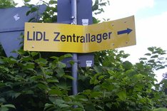 Hinweisschild LIDL Lager Herne, 2013